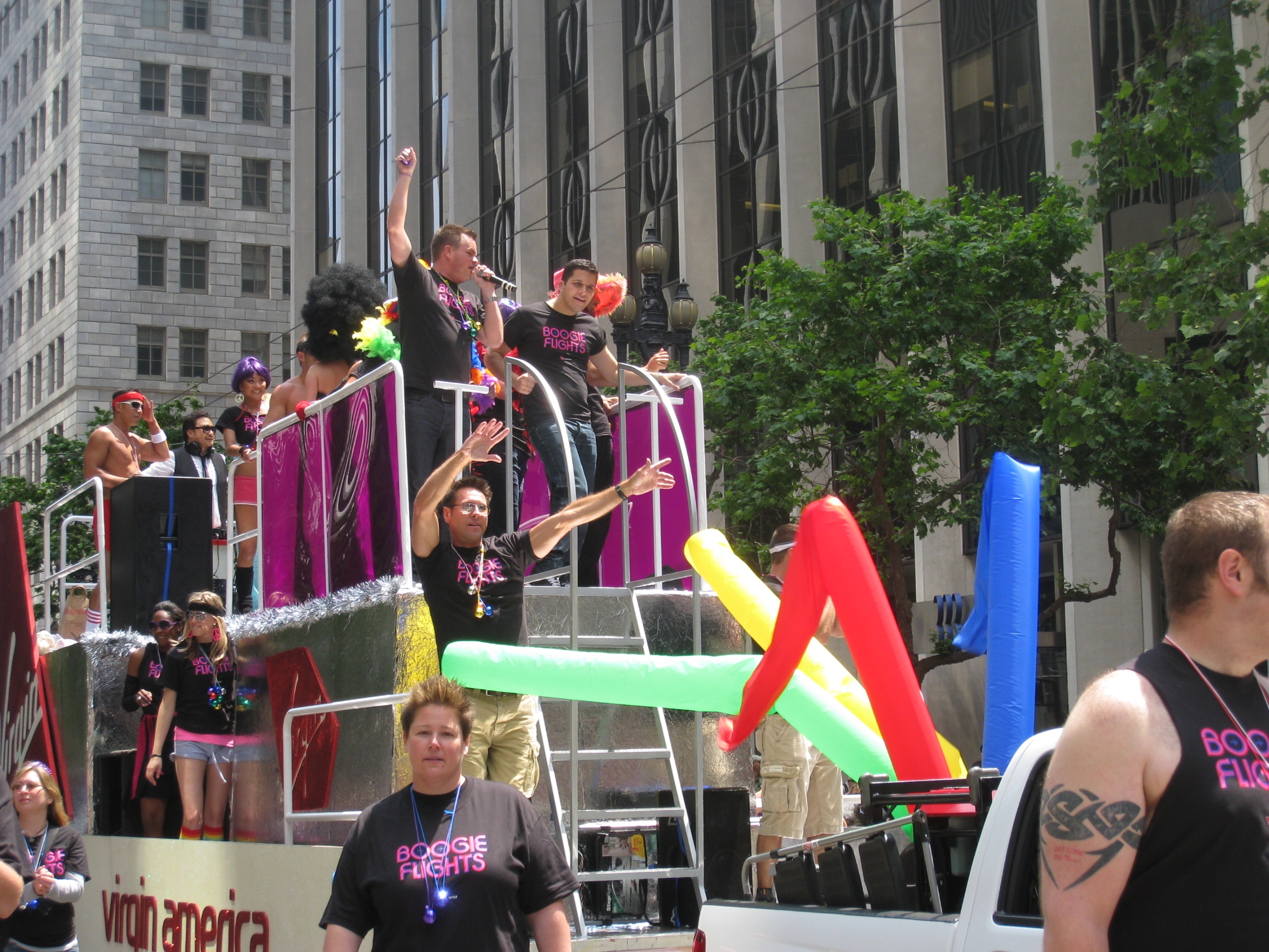 Virgin America SF Pride Parade Float Boogie Flights