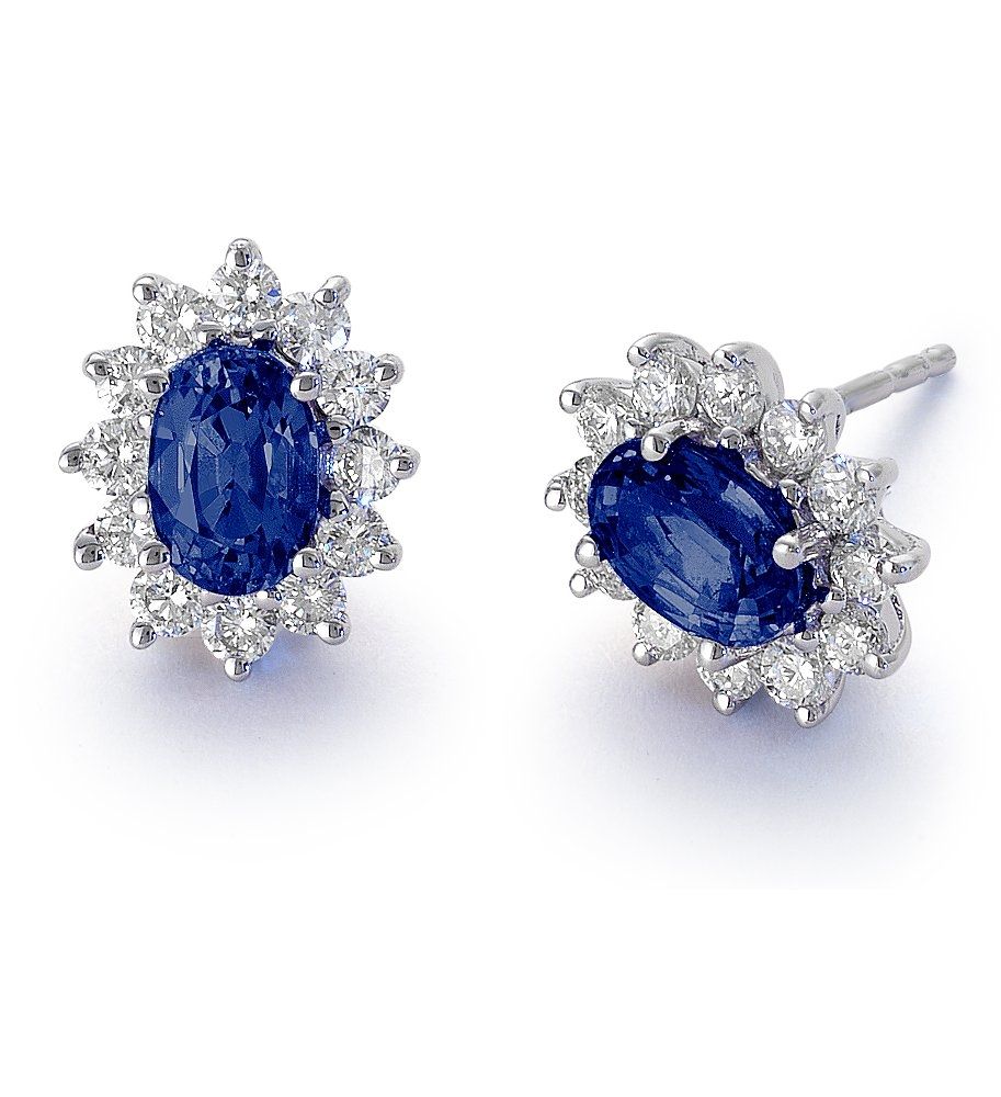 Blue Nile Sapphire & Diamond Earrings 