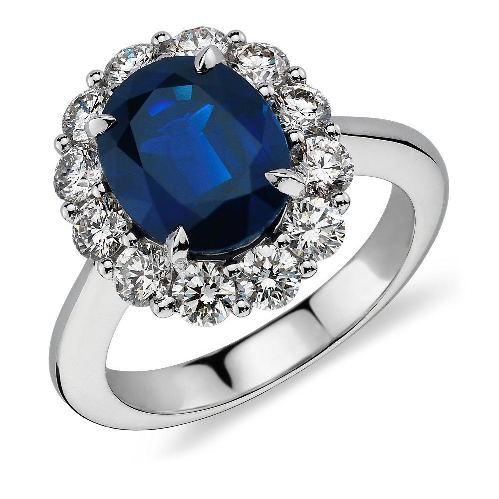 Blue Nile Sapphire & Diamond Ring 